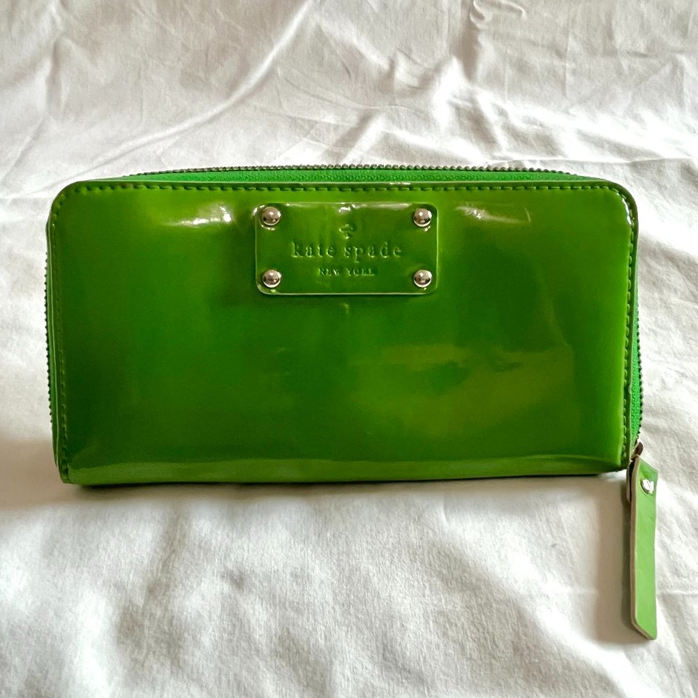 Kate Spade Staci Large Continental Wallet Green Patent Leather
